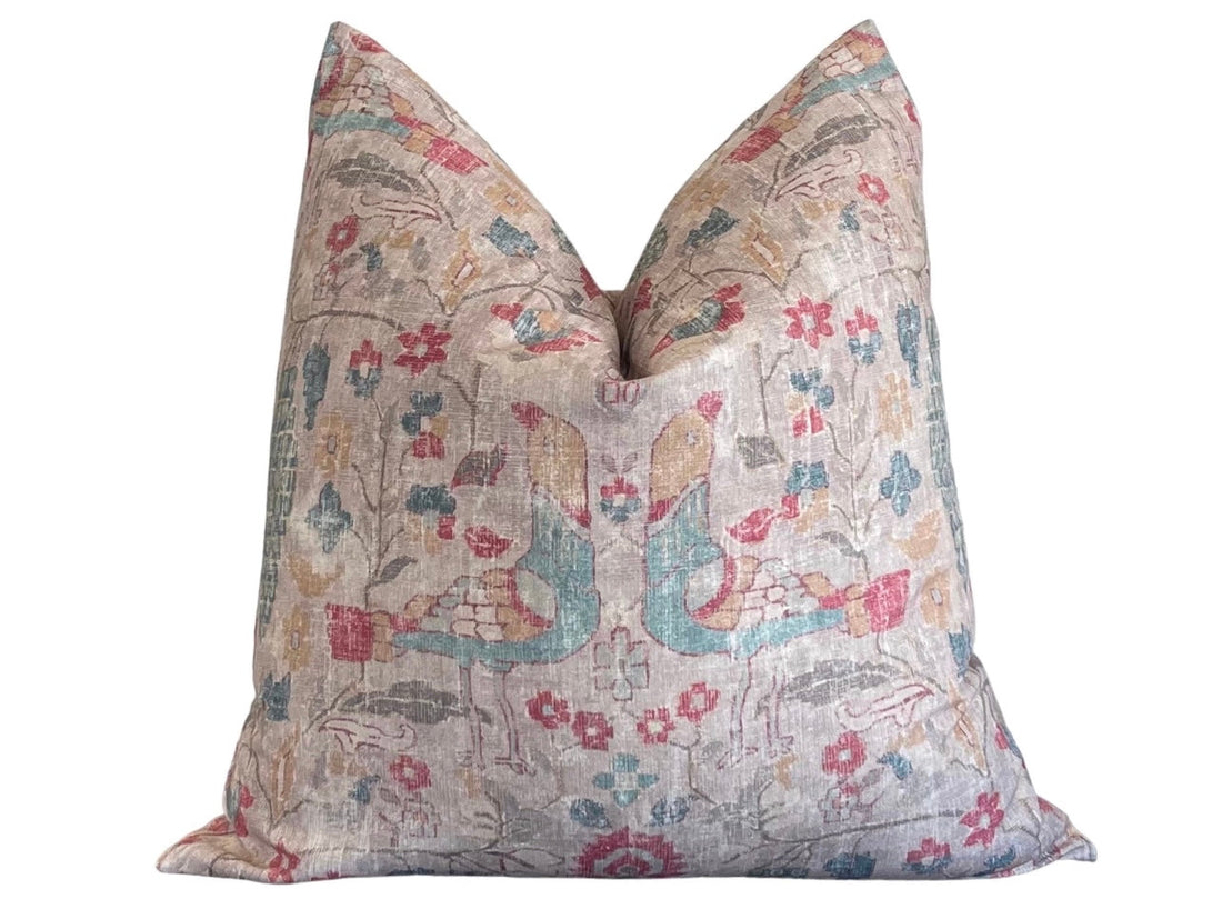 Turkish Locanda Duck Neutral Beech Double Sided Throw Pillow Cover
