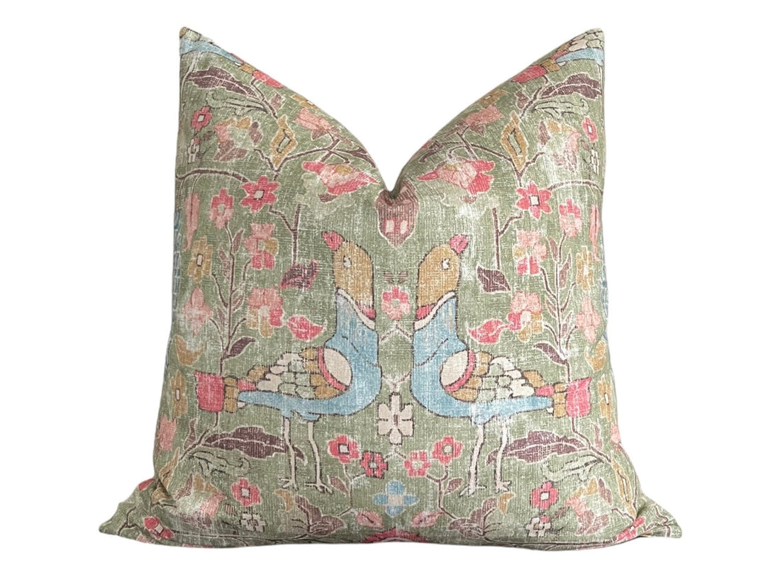 Turkish Locanda Duck Celery Double Sided Throw Pillow Cover