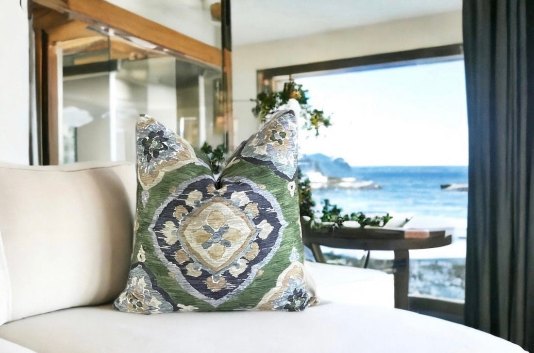 Dorian Grass Printed Cotton Pillow Cover