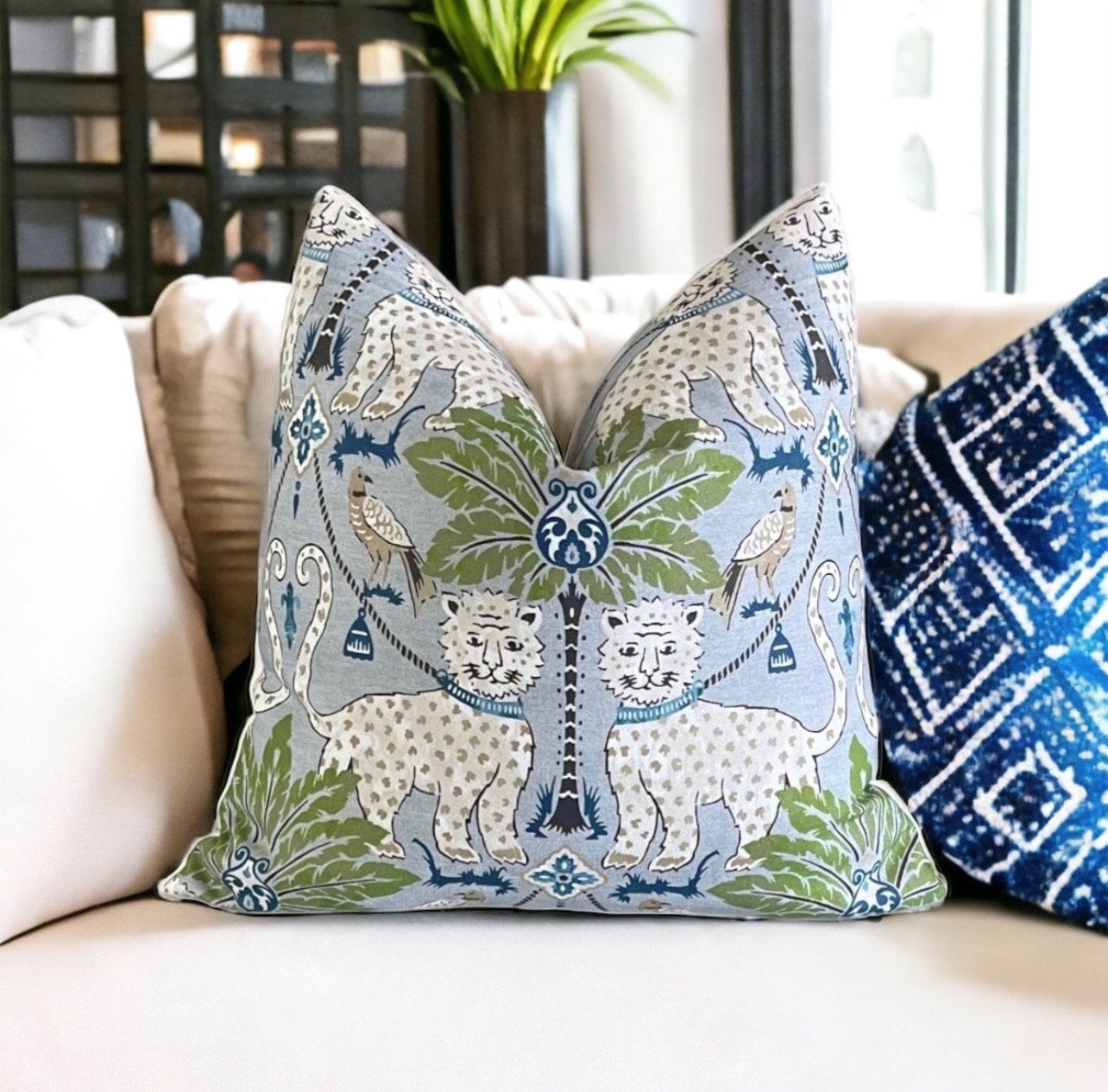 Happy Jaguar Printed Throw Pillow Cover