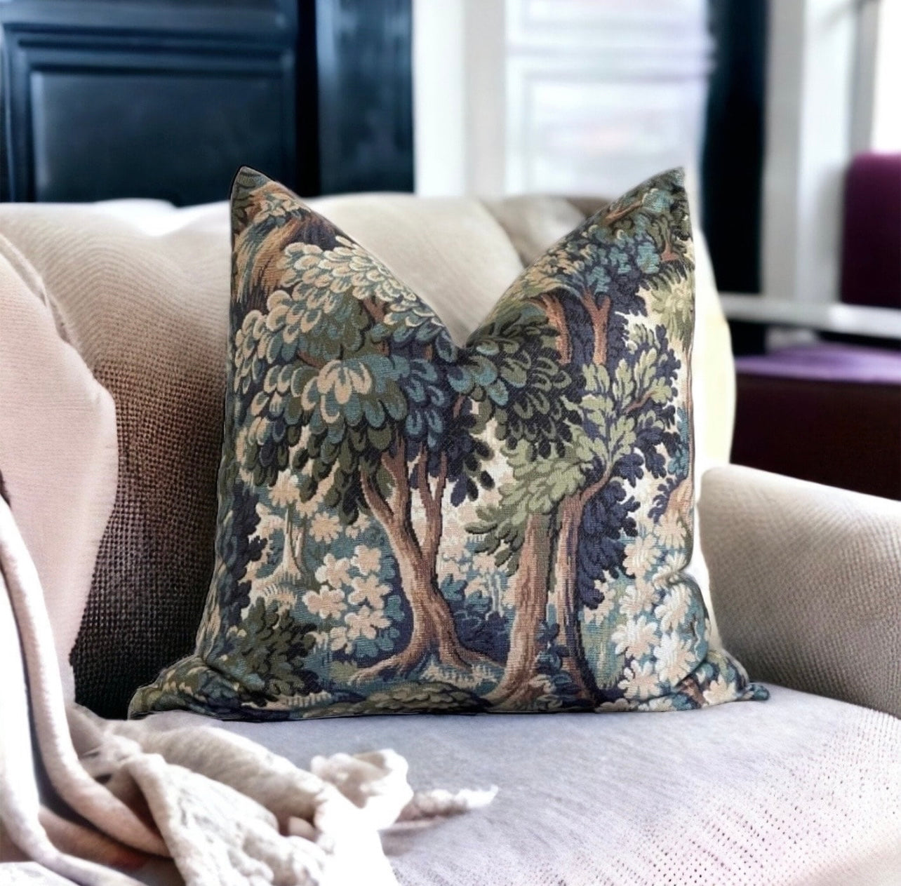 Into the Woods Printed Cotton Pillow Cover