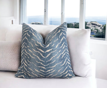 Blue Animal Print Pillow Cover
