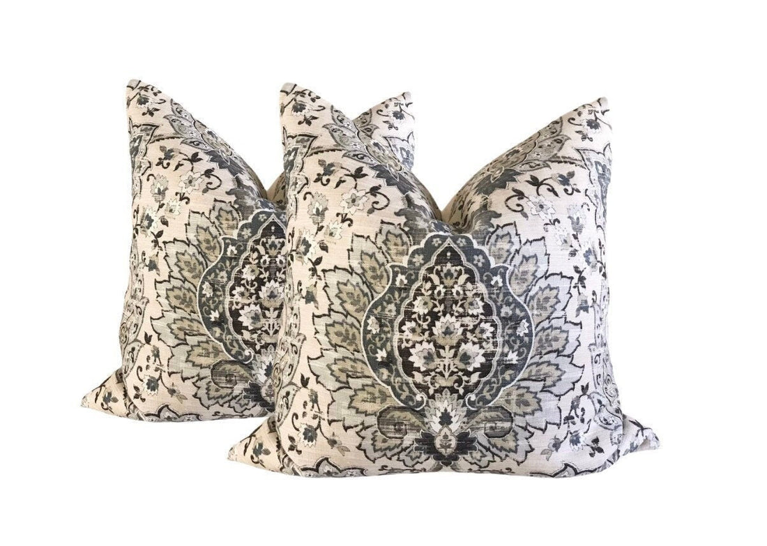 Set of Two Linen Moroccan Pillow Covers